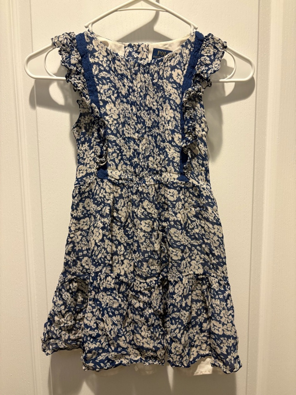 Baby polo Ralph Lauren blue ruffle dress 12 months